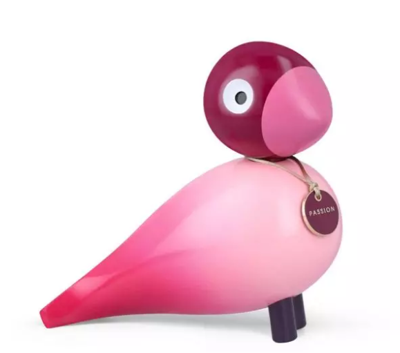 Story Bird Passion H15,5cm in Pink wird gezeigt. Dies ist eine dekorative Vogelfigur aus Keramik.