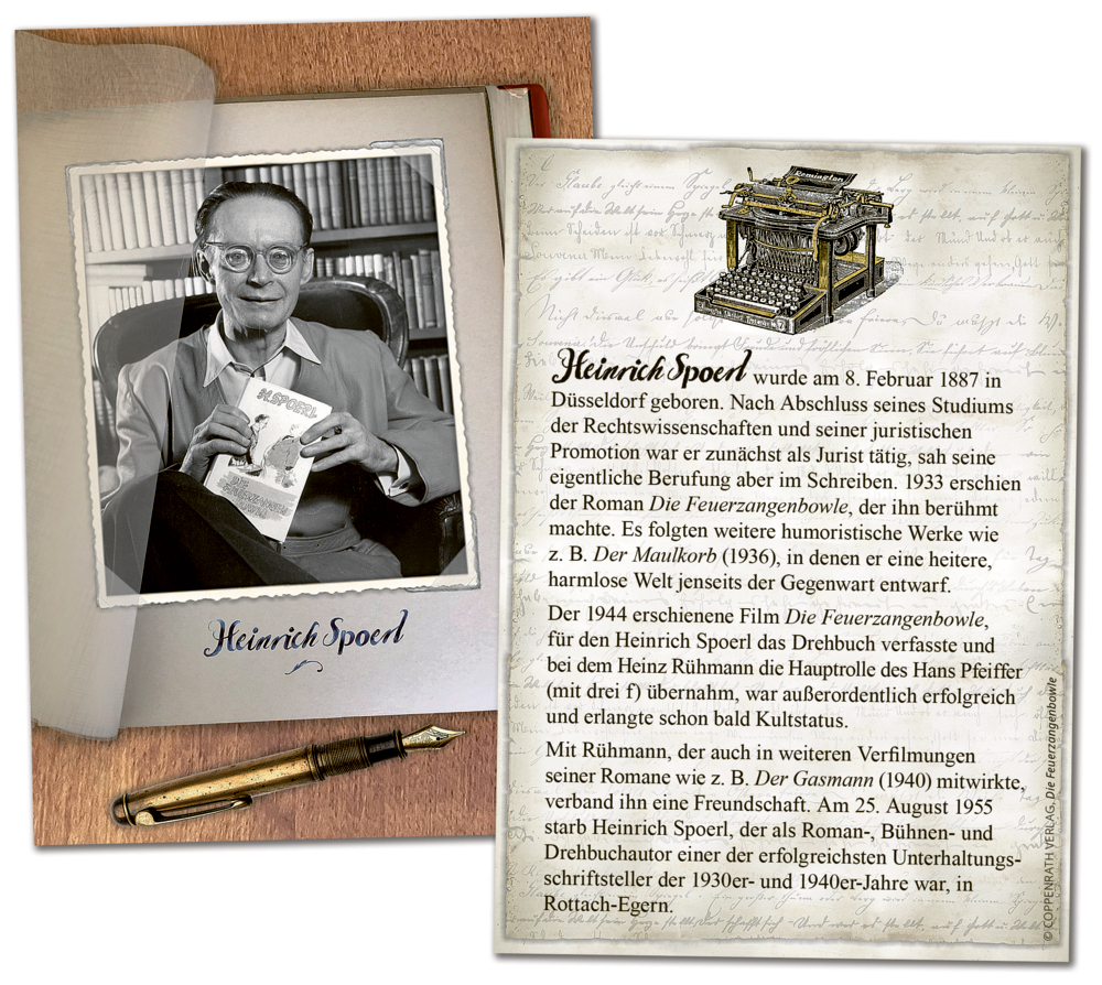 Hier ist eine weitere Innenseite des Buchs 'Kl. Schmuckausgabe H. Spoerl, Die Feuer' zu sehen. Die Illustrationen ergänzen die Geschichten im Buch.