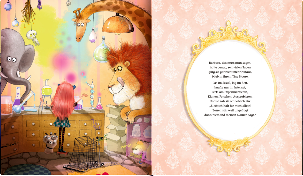 Dieses Bild zeigt eine weitere Buchseite von 'Barbara Kadabara'. Die Abbildung unterstützt die Geschichte für Kinder.