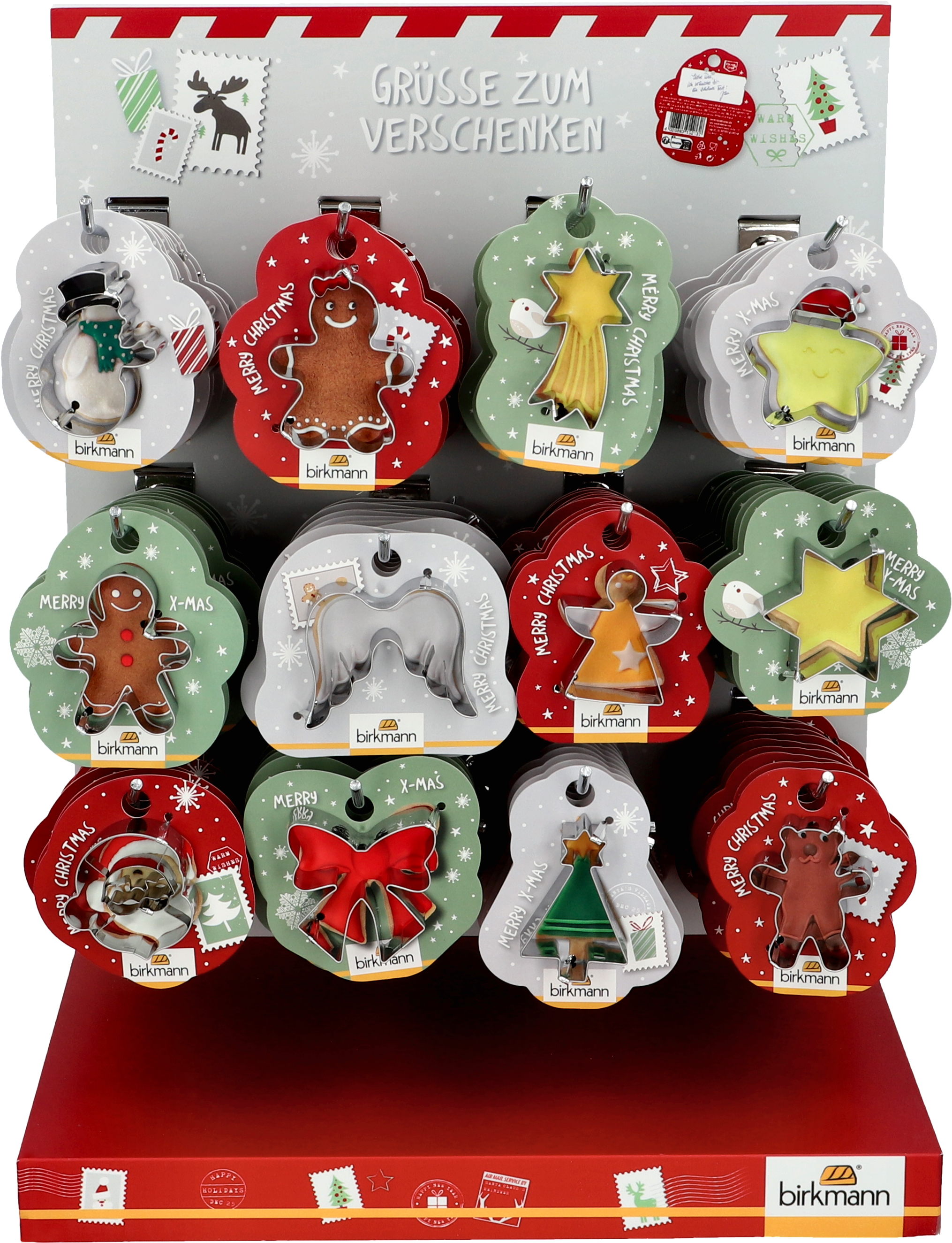 Ausstecher Weihnachten, sortiert ist auf dem Bild zu sehen. Das Produkt eignet sich zum Ausstechen von weihnachtlichen Motiven.