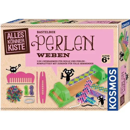 Bastelbox: Perlen weben - 2-in-1-Webrahmen für Wol