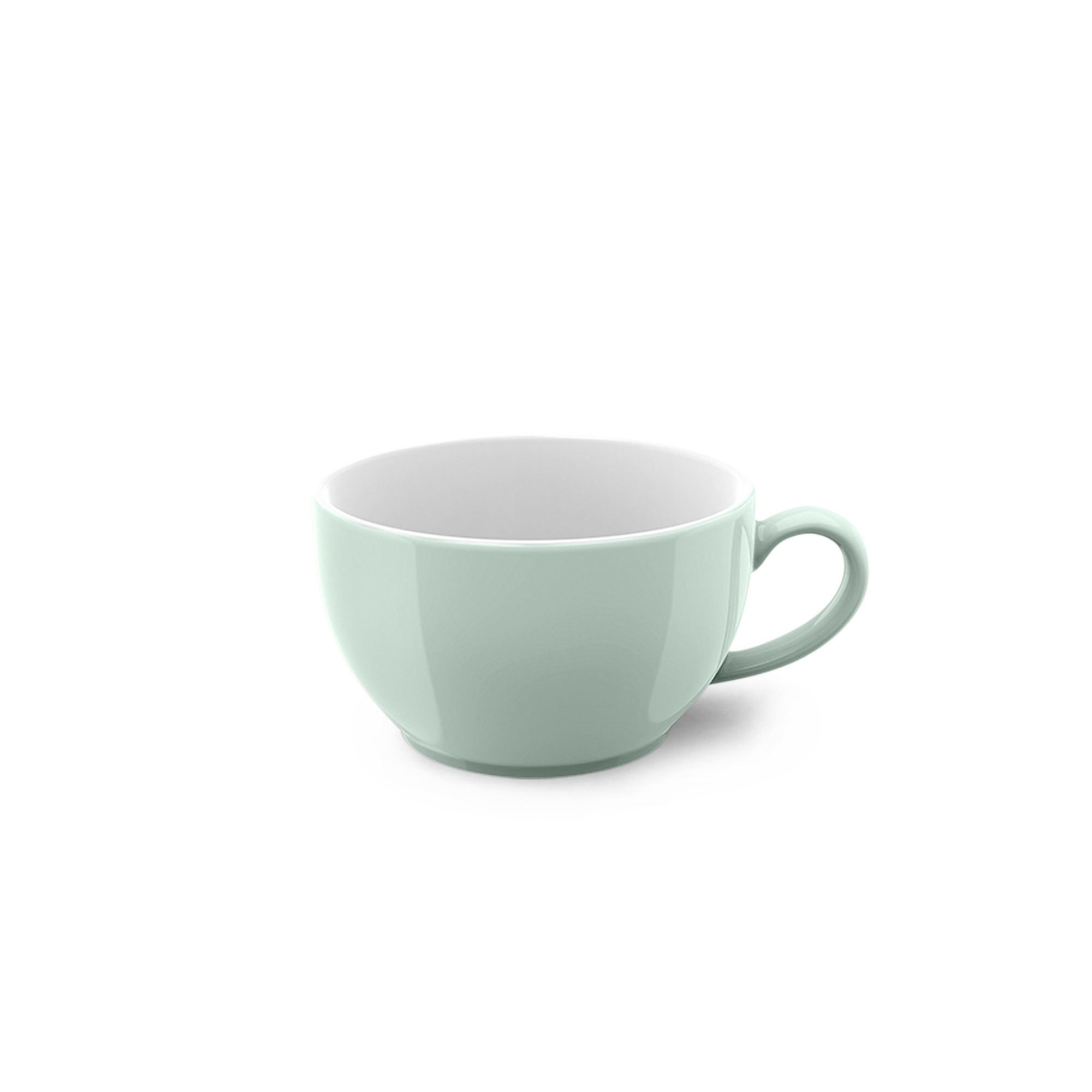 Diese Obertasse für Kaffee fasst 0,25 l und gehört zur Mint Solid Color Kollektion. Die Tasse präsentiert sich in einem modernen Mint-Farbton.