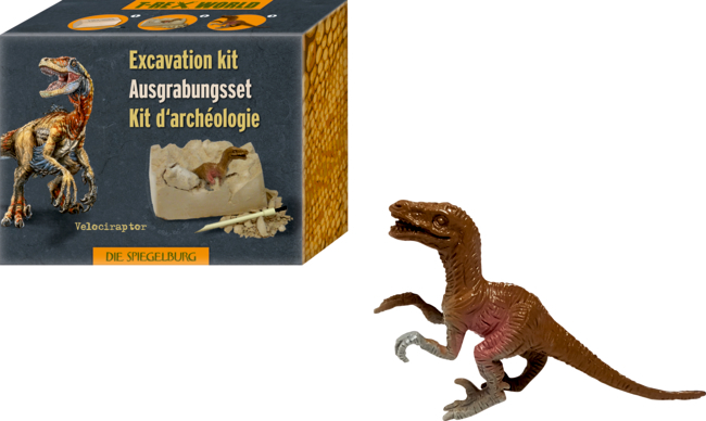 Auf dem Bild ist das T-Rex World Mini-Ausgrabungsset Dino-Figur abgebildet. Das Produkt ermöglicht ein spannendes Ausgrabungserlebnis.