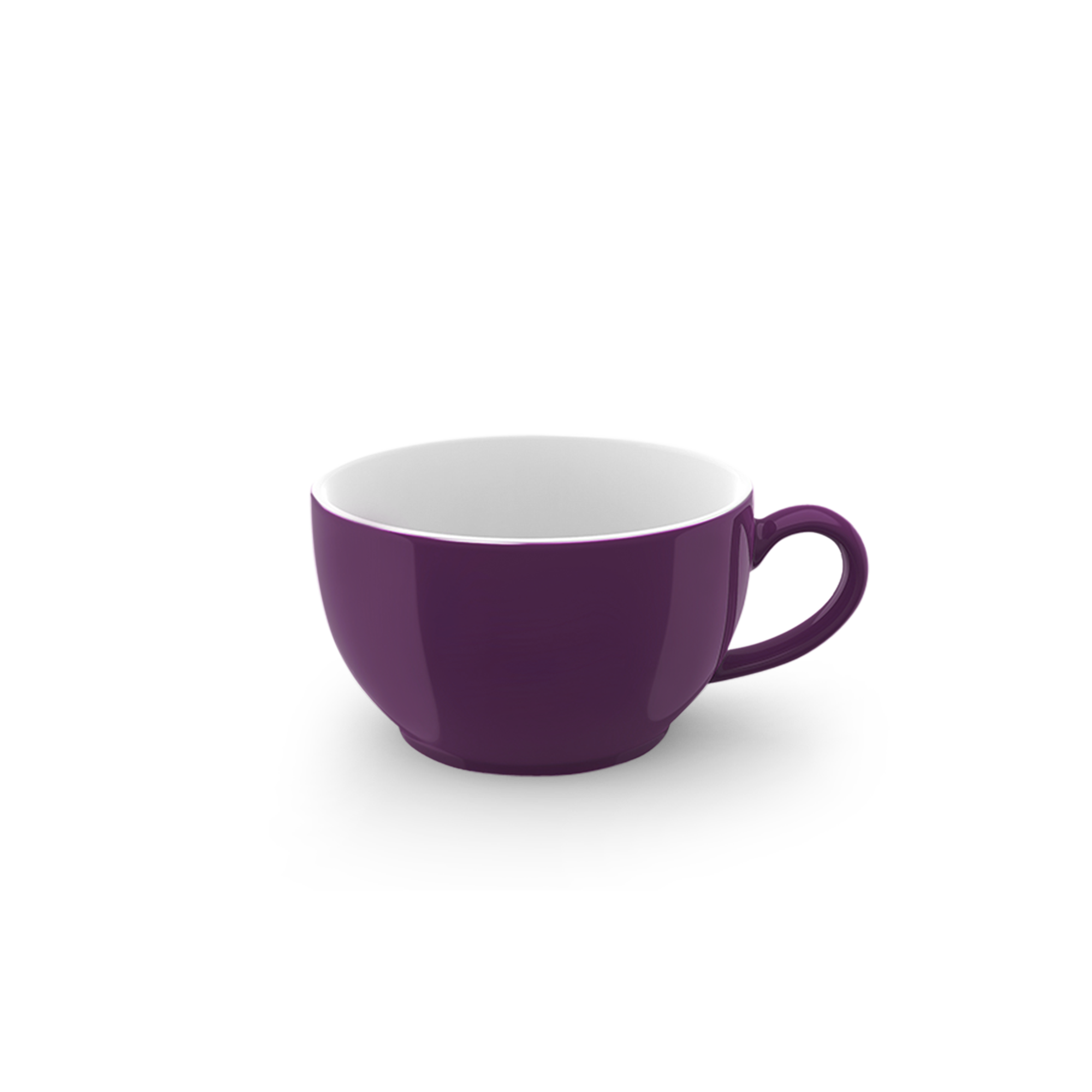 Auf dem Bild befindet sich die Kaffee Obertasse 0,25 l Pflaume Solid Color. Die Tasse besticht durch ihre pflaumenfarbene Gestaltung.