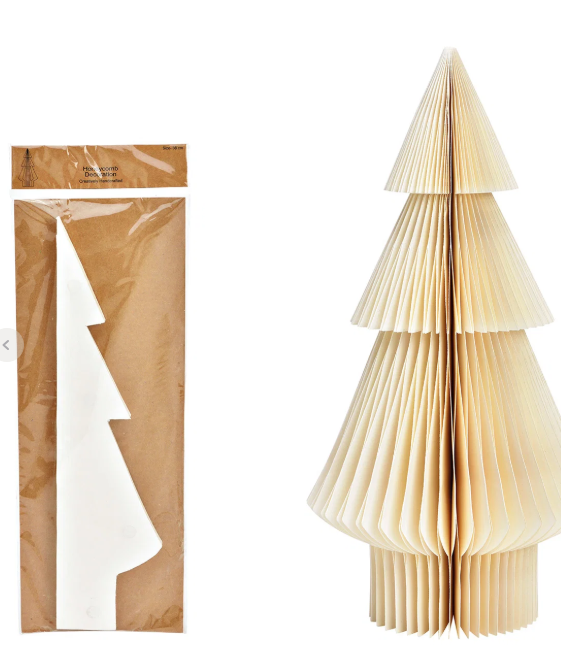 Abbildung einer beige Tanne. Dekoratives Objekt im Tannenbaum-Design.