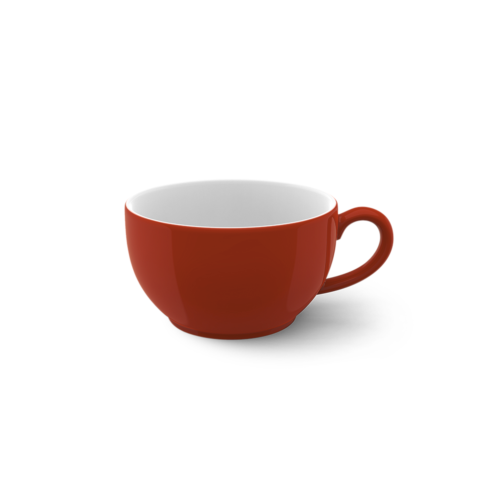 Die Cappuccino Obertasse 0,30 l Paprika Solid Color ist zu sehen. Die Tasse präsentiert sich in kräftigem Paprika-Rot.