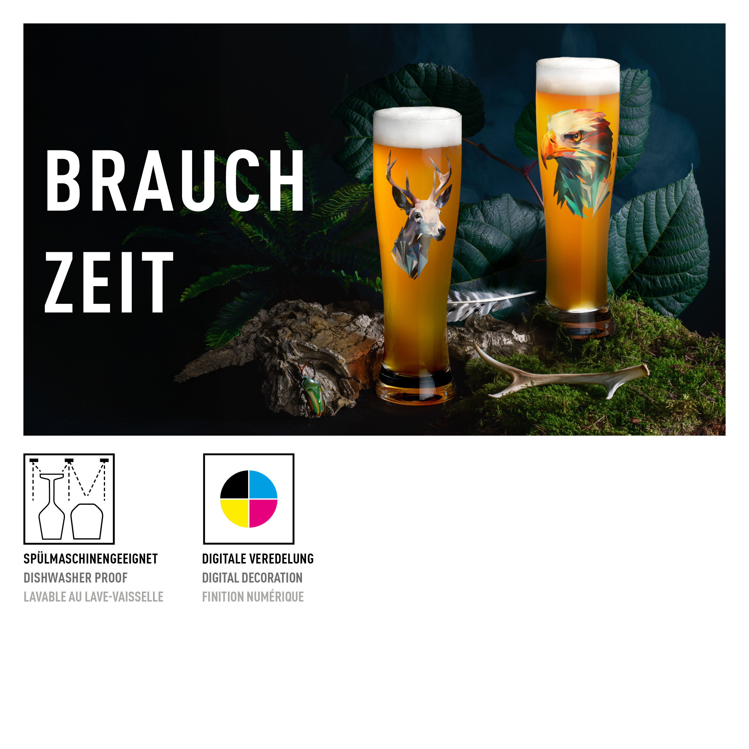 Das Bild zeigt das Brauchzeit Weizen 26 T. Dabek H24. Das Glas ist elegant und funktional.