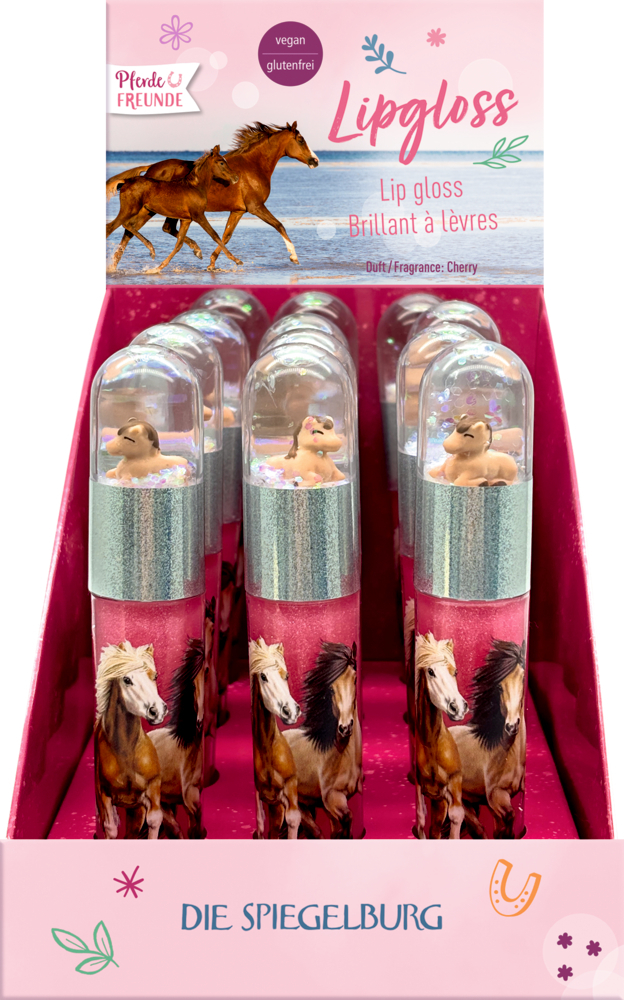 Das Bild zeigt Pferdefreunde - Lipgloss für Kinder. Dieses Lipgloss ist ein tolles Accessoire für Fans von Pferden.