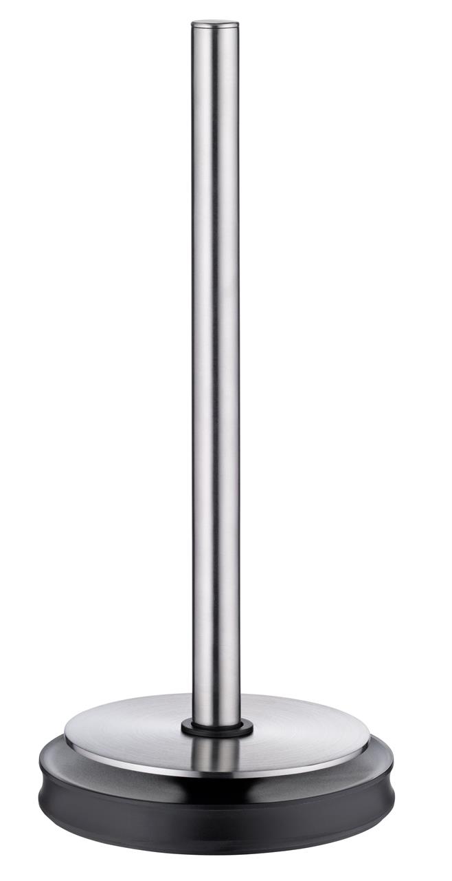 Der Küchenrollenhalter Depot besteht aus Edelstahl und hat einen stabilen, runden Fuß. Er eignet sich ideal zum Aufbewahren und Abreißen von Küchenpapierrollen.