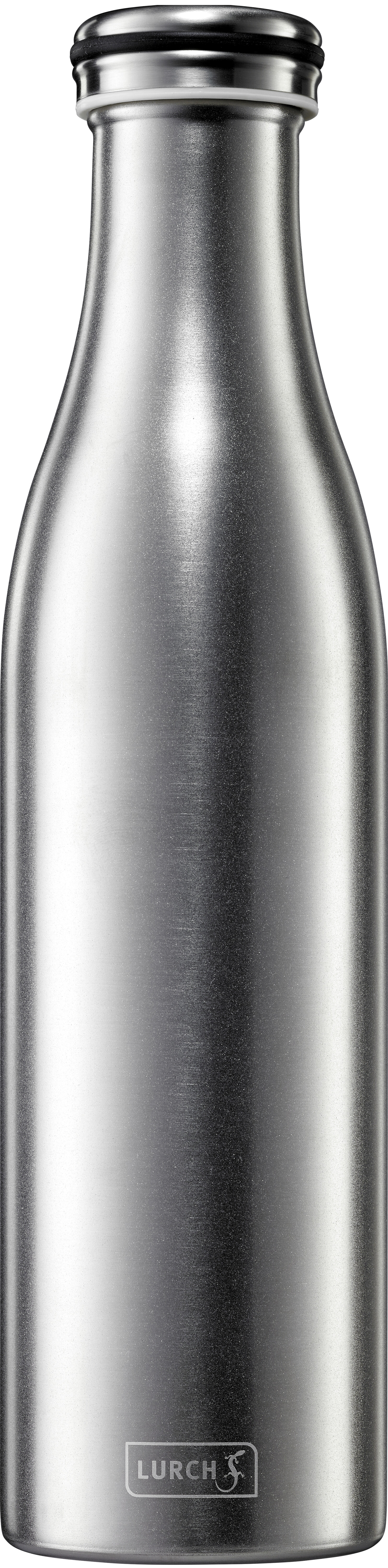 Die Isolier-Flasche aus Edelstahl mit 0,75 Liter Volumen ist praktisch für unterwegs. Sie hält Getränke lange warm oder kalt.