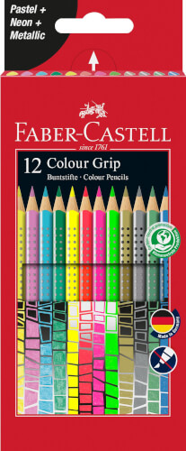 Faber-Castell Buntstift Grip Neonorange – Vorgeschärft & Greiffreundlich