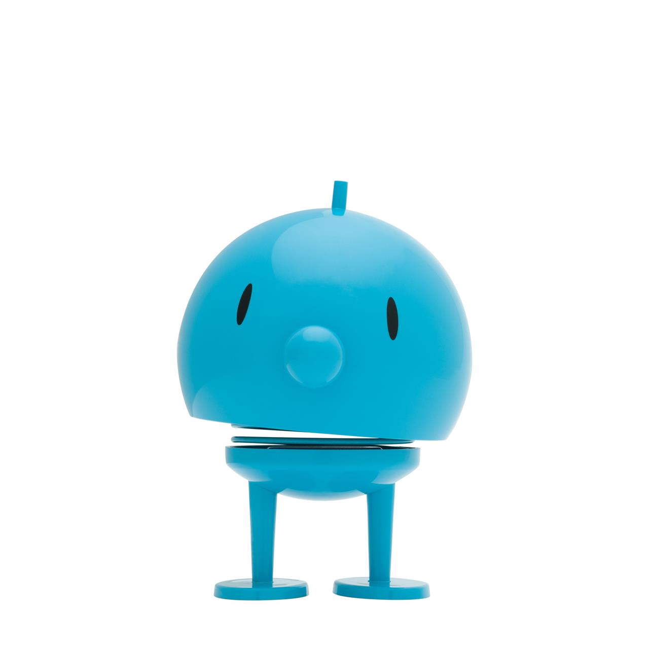 Das Bild zeigt einen Hoptimist Bumble L in Türkis. Die Figur hat einen runden Kopf, zwei Beine und ein freundliches, minimalistisches Gesicht.