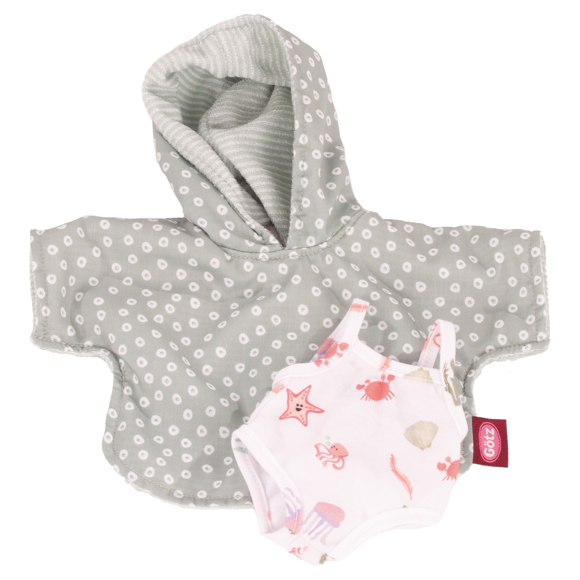 Das Bild zeigt eine kuschelige Babykombi in der Größe 30 bis 36 cm. Das Produkt eignet sich für Babypuppen und Puppenkinder.