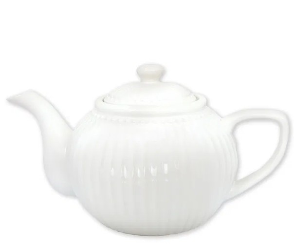 Das Bild zeigt eine Teapot Alice white large. Die Teekanne ist groß und weiß.