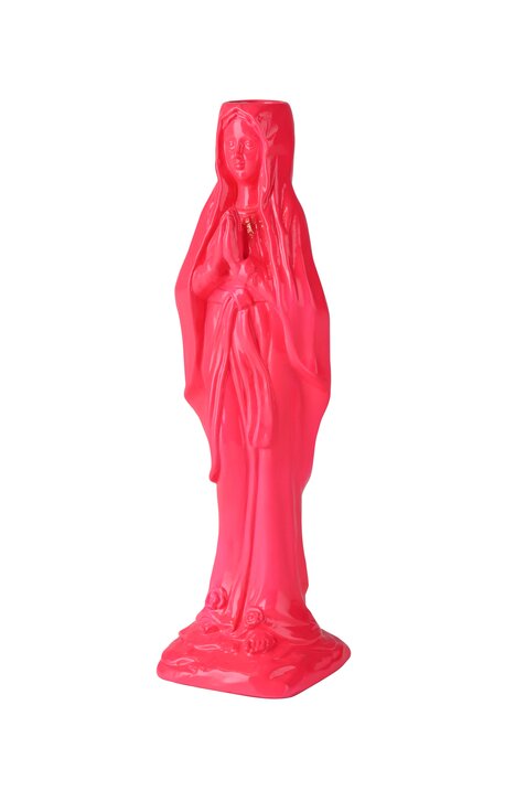 Dies ist der Cadonna Kerzenhalter in Madonna-Form. Die Farbe des Produkts ist Neonpink.