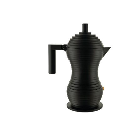 Hier sieht man den Espressokocher PULCINA, SCHW. Das Produkt ist als klassischer Espressokocher dargestellt.