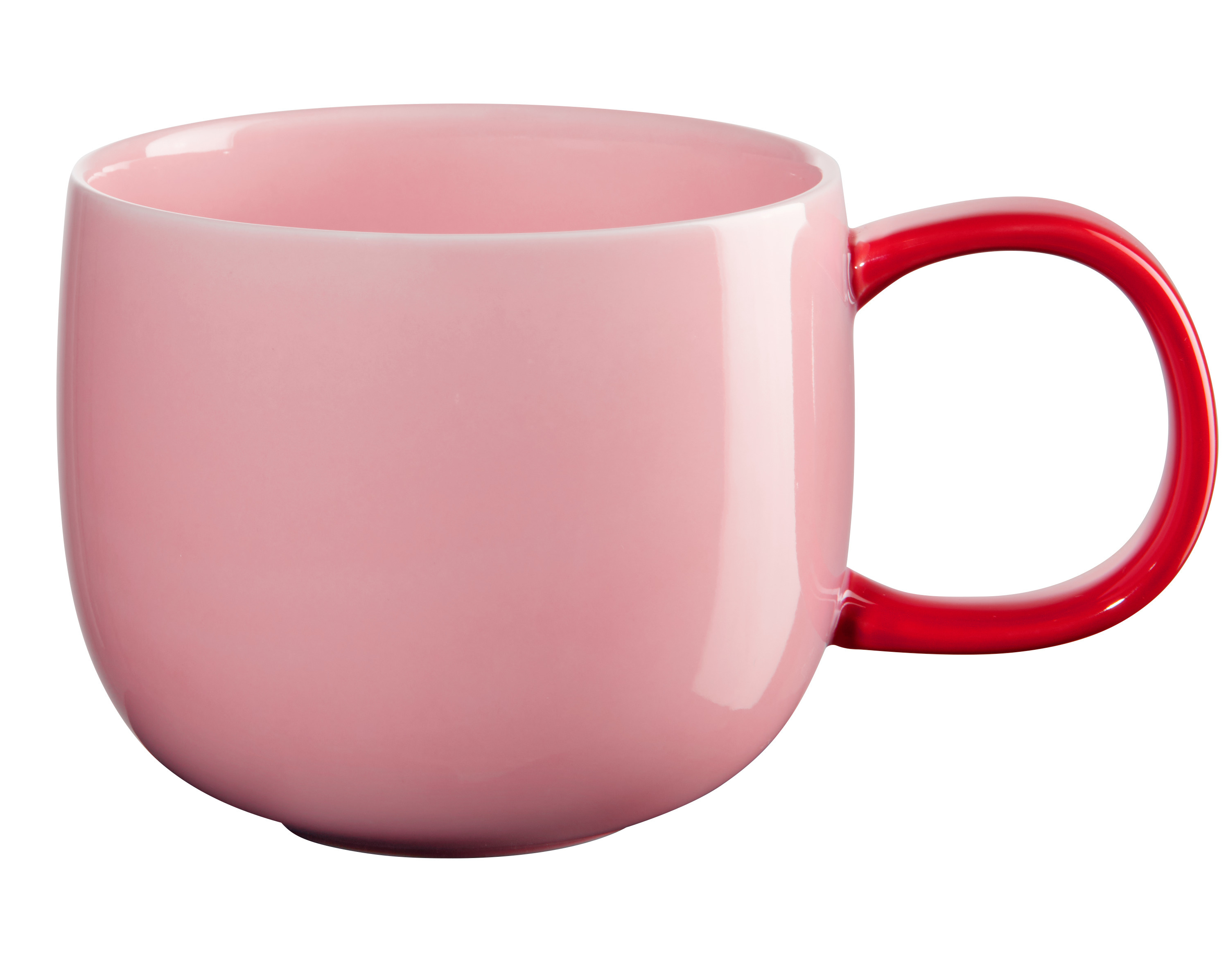 Dies ist ein Henkelbecher in der Farbe Erdbeere mit einem Fassungsvermögen von 400ml. Der Becher besitzt ein farbenfrohes Design und ist praktisch für den Alltag.