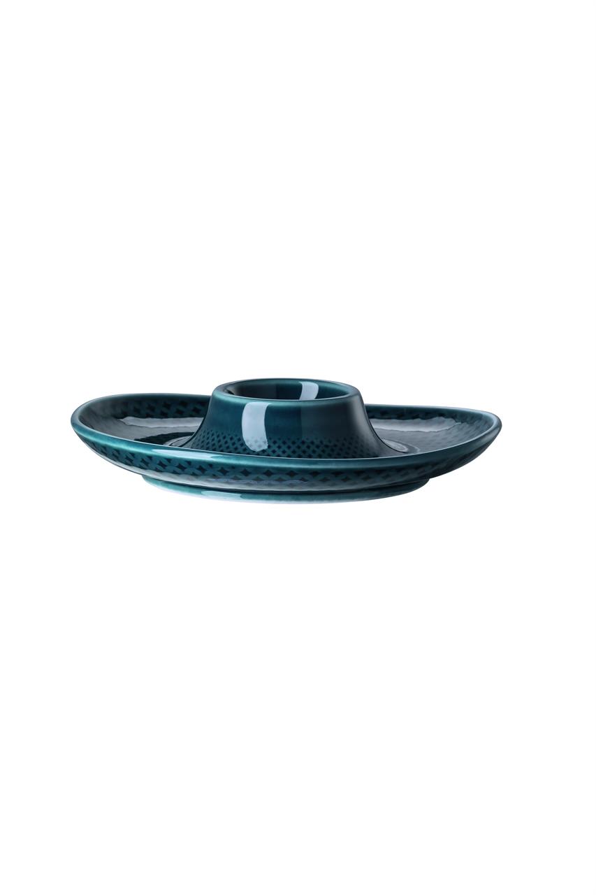 Eierbecher mit Ablage, 13,cm, Junto / Ocean Blue