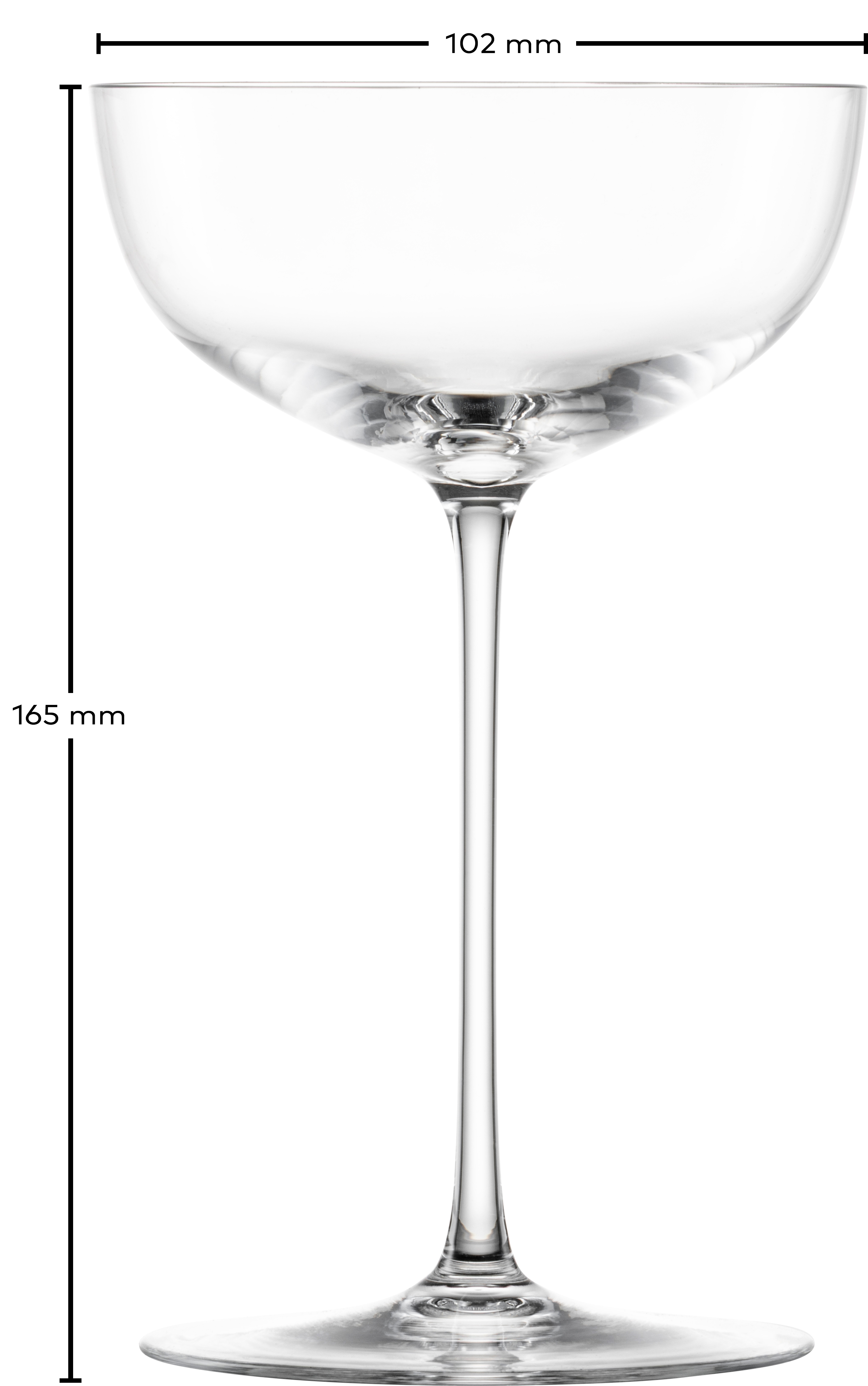 Eine Cocktailschale der Tone-Serie ist auf dem Bild zu sehen. Sie ist elegant gestaltet und steht frei.