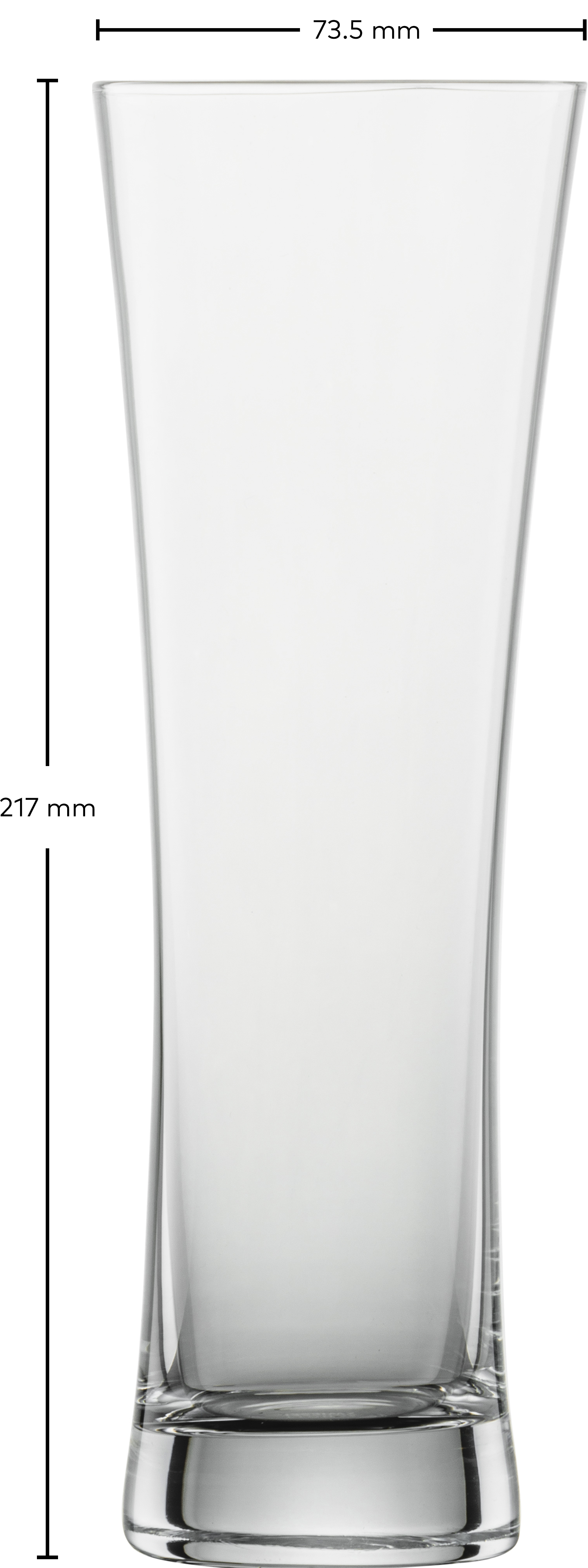 Zu sehen ist ein Beer Basic Weizenbierglas, Größe 300, von Schott Zwiesel. Es ist für Weizenbier perfekt geeignet.