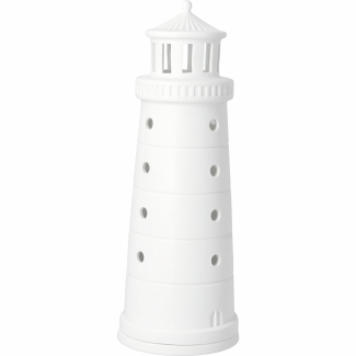 Meeresrauschen Leuchtturm D.11,3cm,H.31,5cm. Ein hoher, dekorativer Leuchtturm als Kerzenhalter.