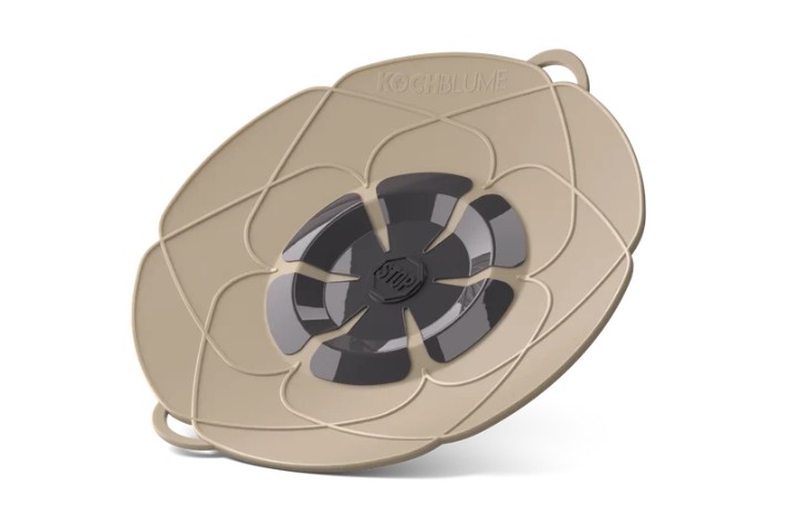 Zu sehen ist das Produkt Kochblume M Taupe. Es ist eine mittelgroße Küchenblume in der Farbe Taupe.