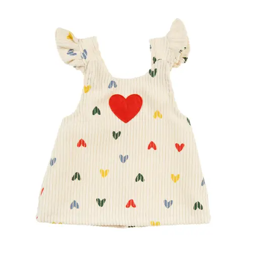 Puppen-Kordkleid ''Herz-Konfetti'' Mit T-Shirt Gr.