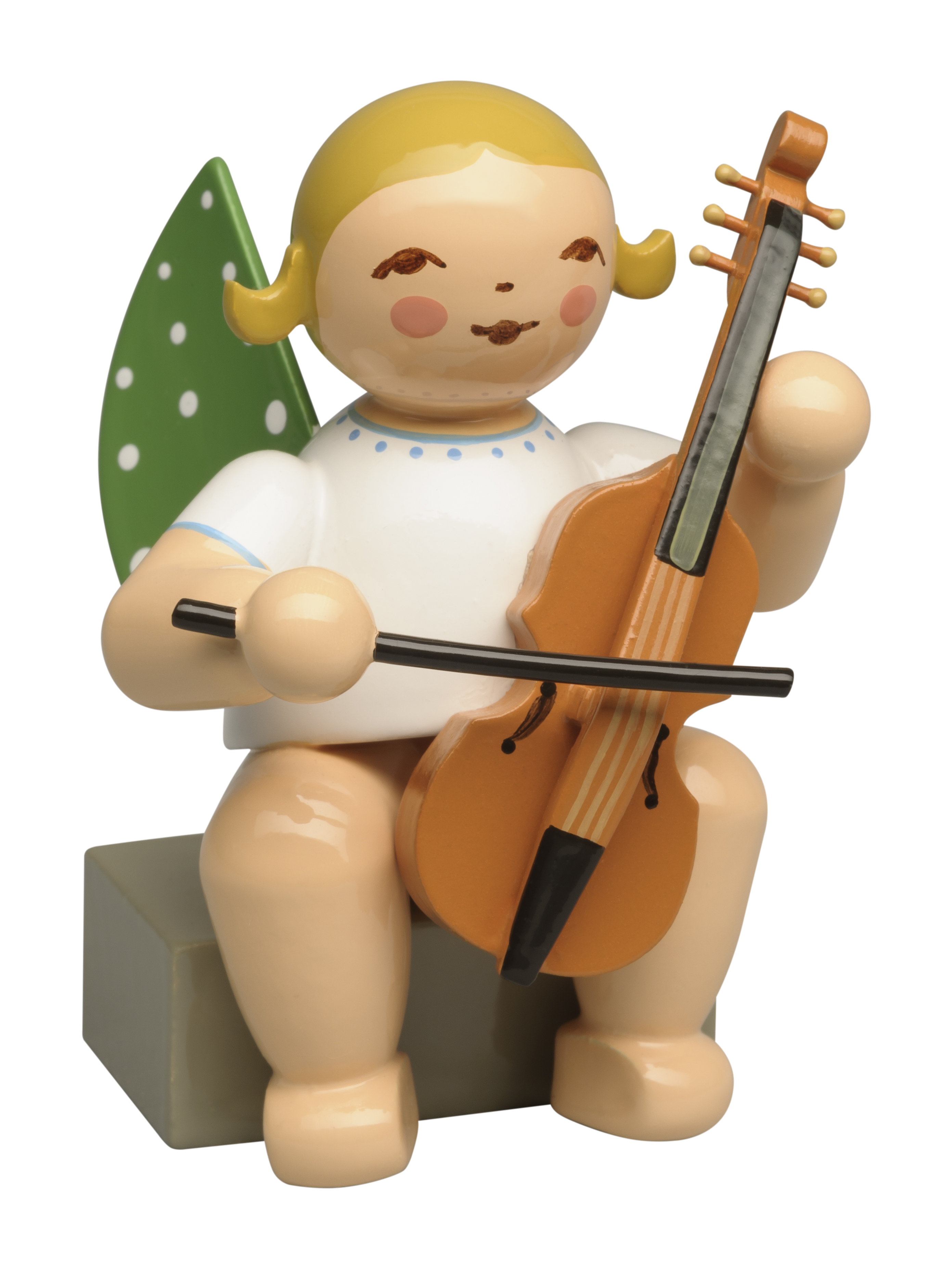 Engel mit Viola da Gamba neu 2025 ist auf diesem Bild zu sehen. Der Engel hält eine Viola da Gamba und wirkt festlich.