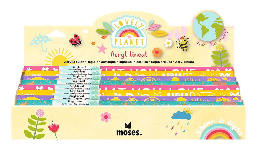 Lovely Planet Acryllineal sort. ist ein sortiertes Lineal aus Acryl von Lovely Planet. Das Produkt eignet sich gut für Bastel- und Schulprojekte.