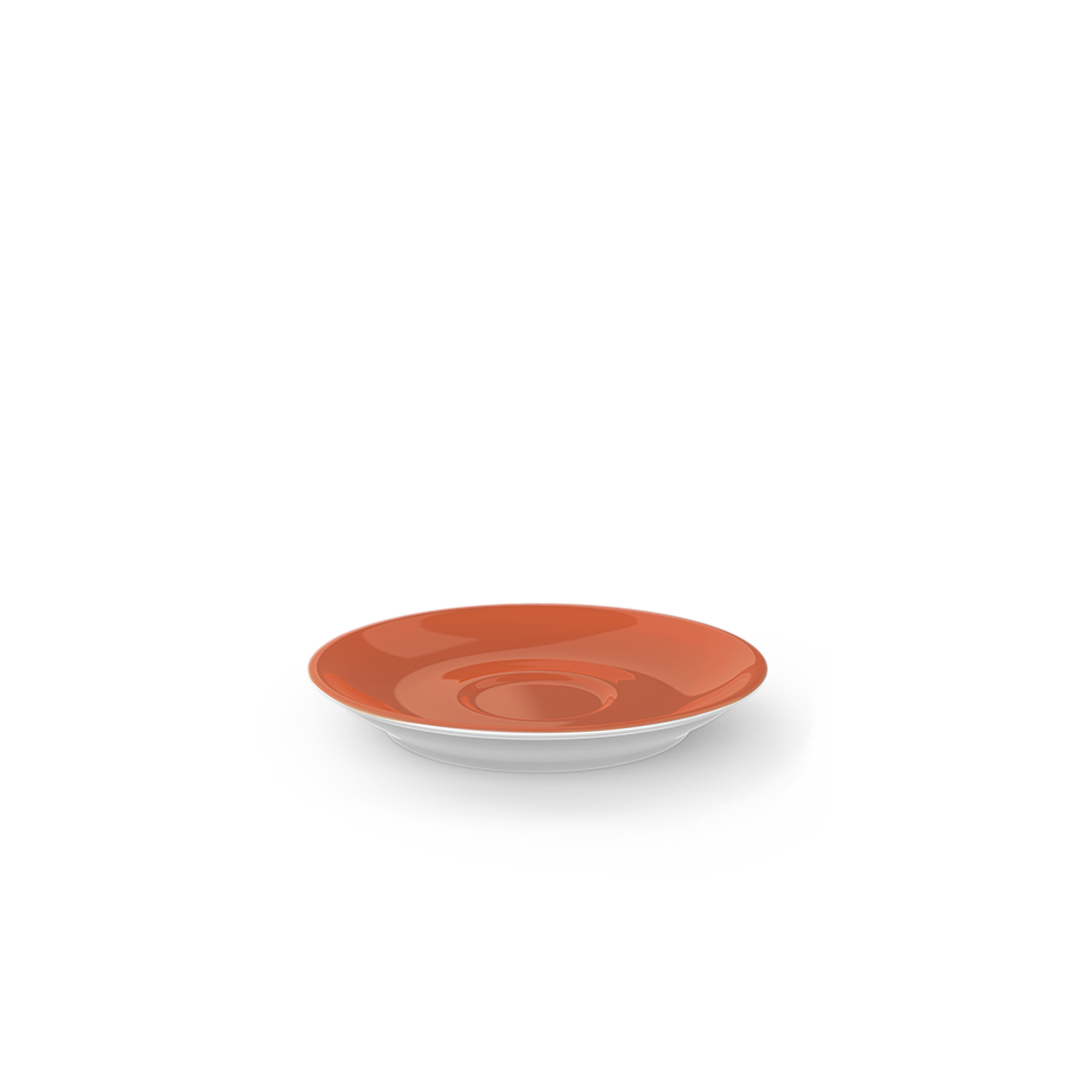 Die Espresso Untertasse Classico mit 12 cm Durchmesser aus der Serie Koralle Solid C ist abgebildet. Sie eignet sich perfekt als Unterlage für Espressotassen und überzeugt durch schlichte Eleganz.