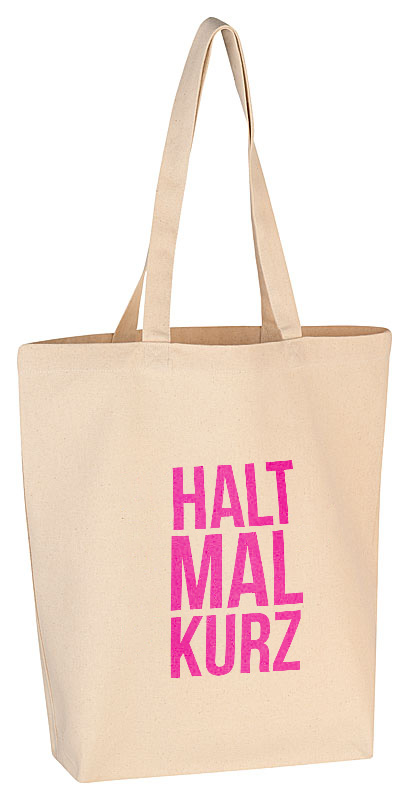 Baumwolltasche „Halt mal kurz“ mit den Maßen 40x39x9cm. Diese Tasche ist robust und vielseitig einsetzbar.