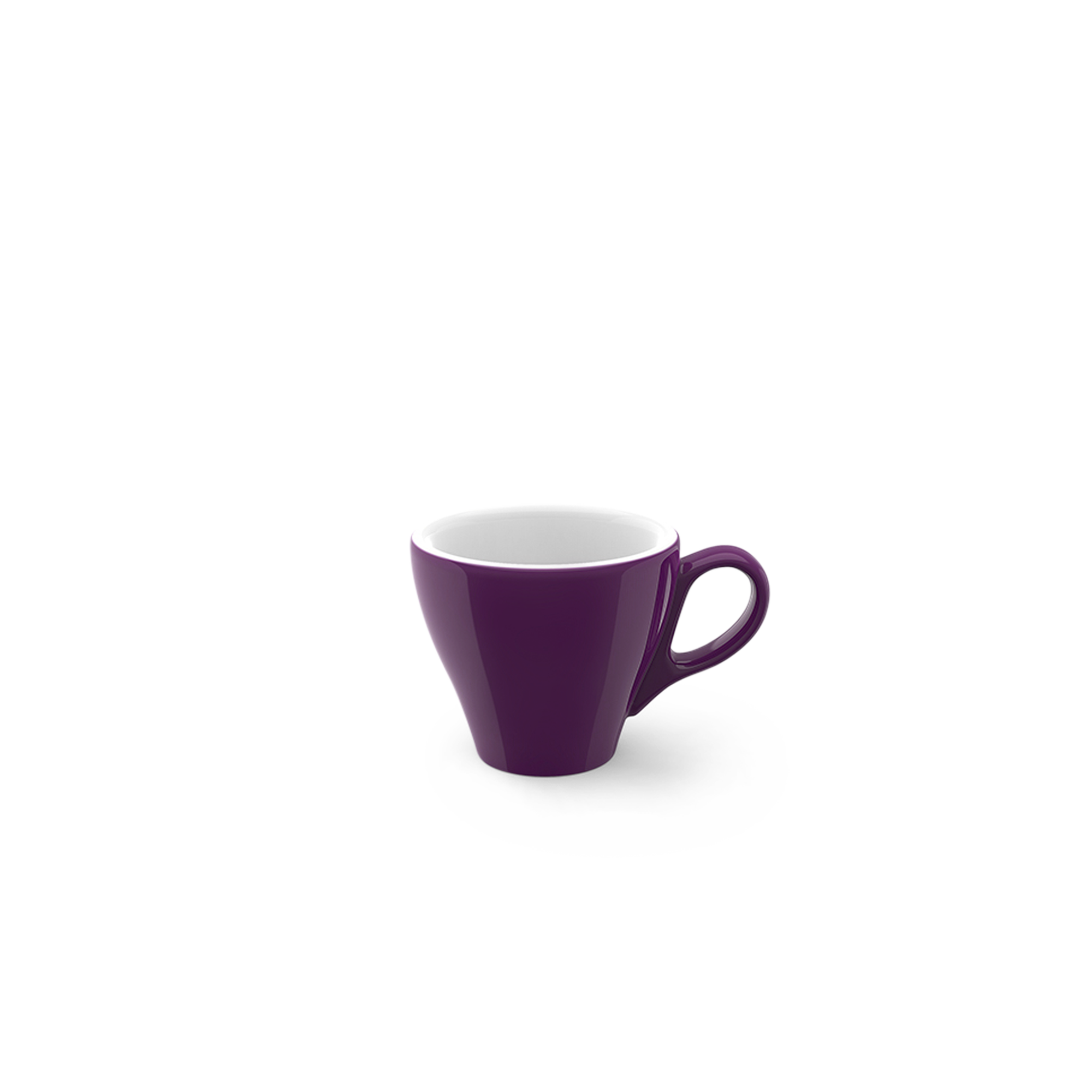 Abgebildet ist die Espresso Obertasse Classico 0,09 l Pflaume Solid C. Die Tasse ist elegant gestaltet und eignet sich ideal für einen kleinen Espresso.
