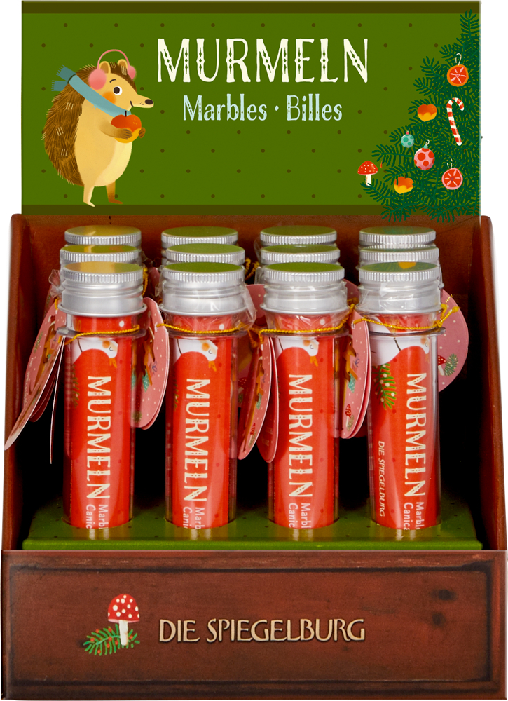 Das Produkt 'Lasst uns froh & munter sein - Murmeln' ist hier zu sehen. Es eignet sich ideal als kleines Geschenk für Kinder.