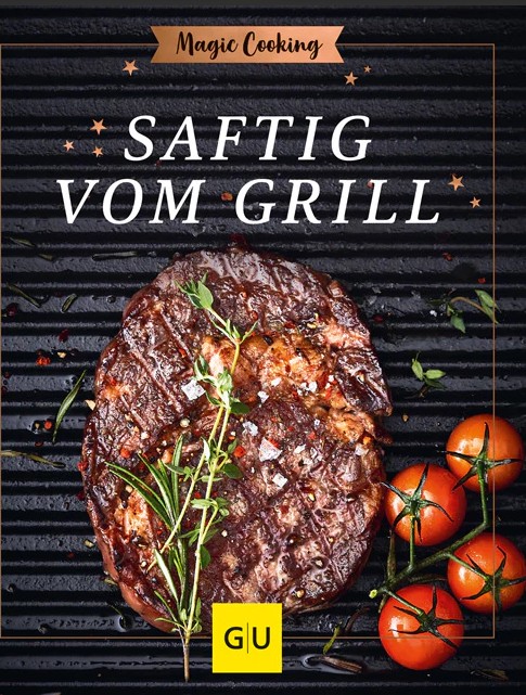 Das Bild zeigt das Produkt 'Heiß und saftig vom Grill'. Es handelt sich um köstliche Grillrezepte für den Sommer.