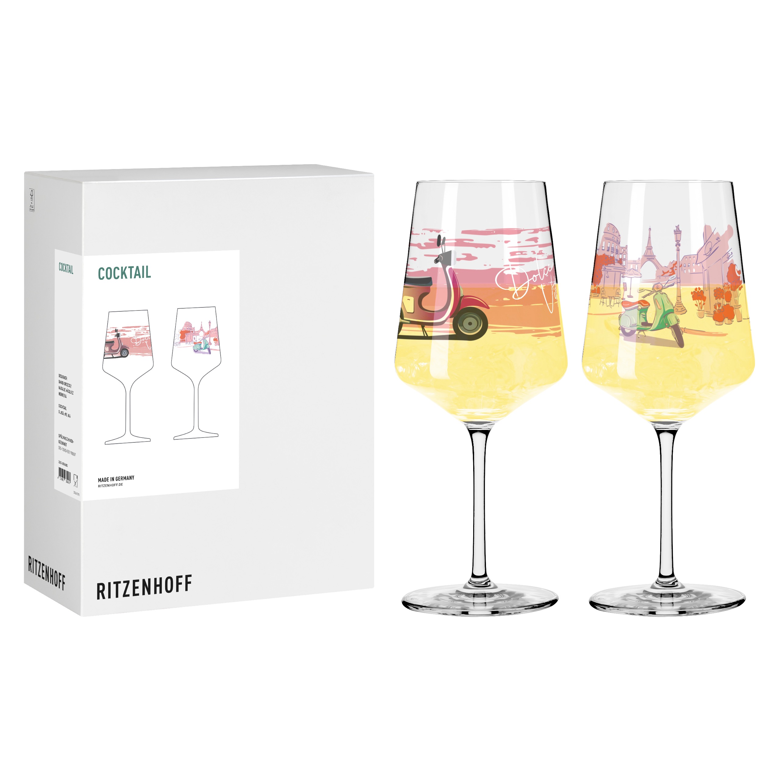 Hier sieht man das Produkt Entdeck Cocktail 2er#5#6 D.Oroz+N.Herre F25. Das Set umfasst zwei verschiedene Cocktails.