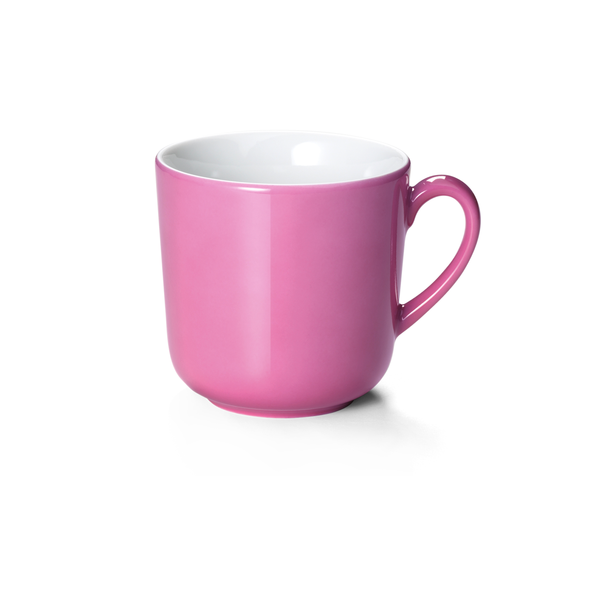 Becher mit Henkel in Pink mit einem Fassungsvermögen von 0,45 Litern. Ein farbenfroher Becher für Ihren Lieblingsgetränk.
