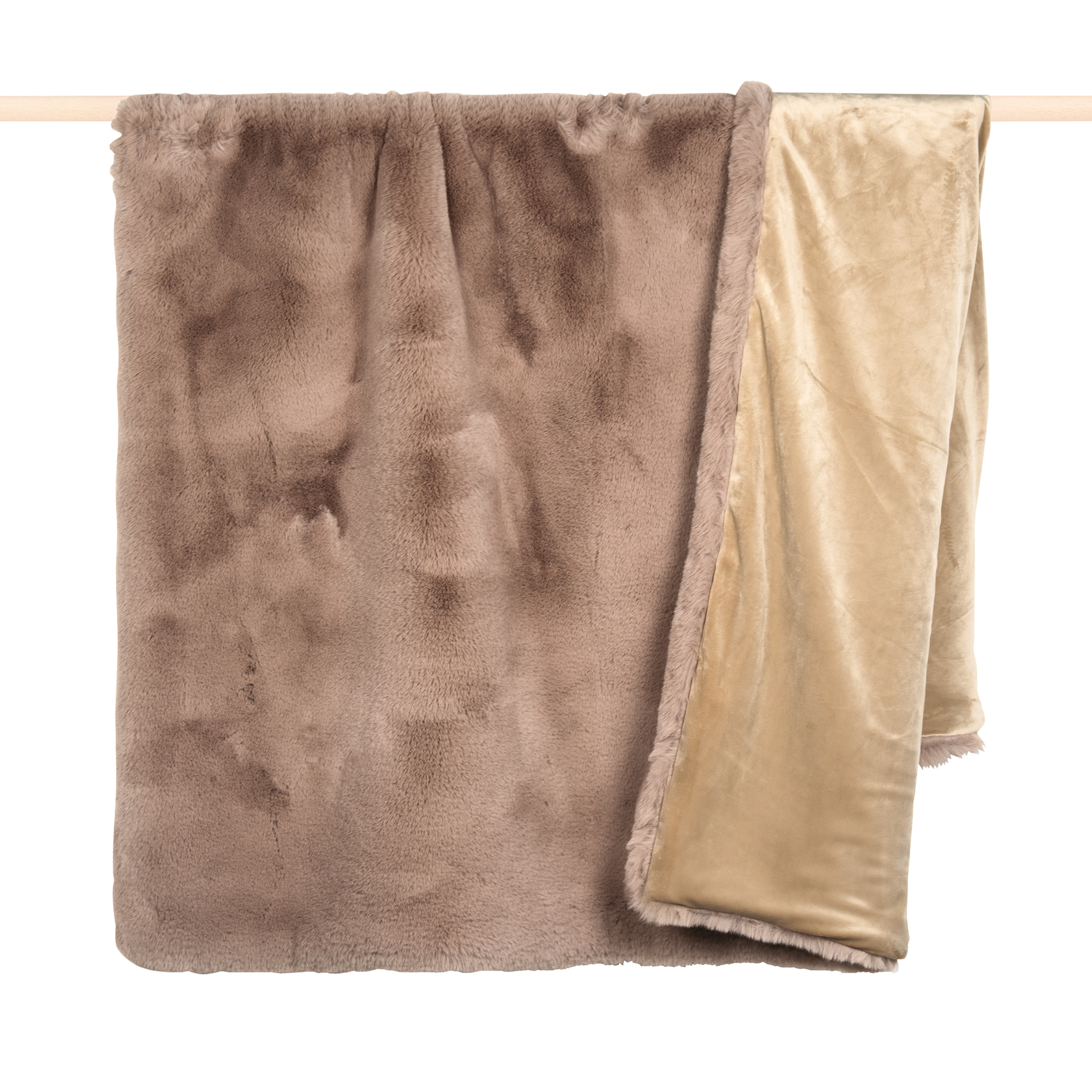 Decke EVITA beige, 140 x 190 cm. Die beige Decke ist weich und gemütlich.