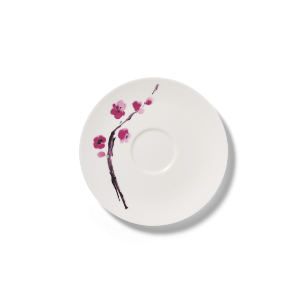 Die Untertasse 0,20 l / 0,25 l Cherry Blossom Fine Bon ist abgebildet. Sie verfügt über ein elegantes Blütendesign und ist ideal für Tee oder Kaffee.