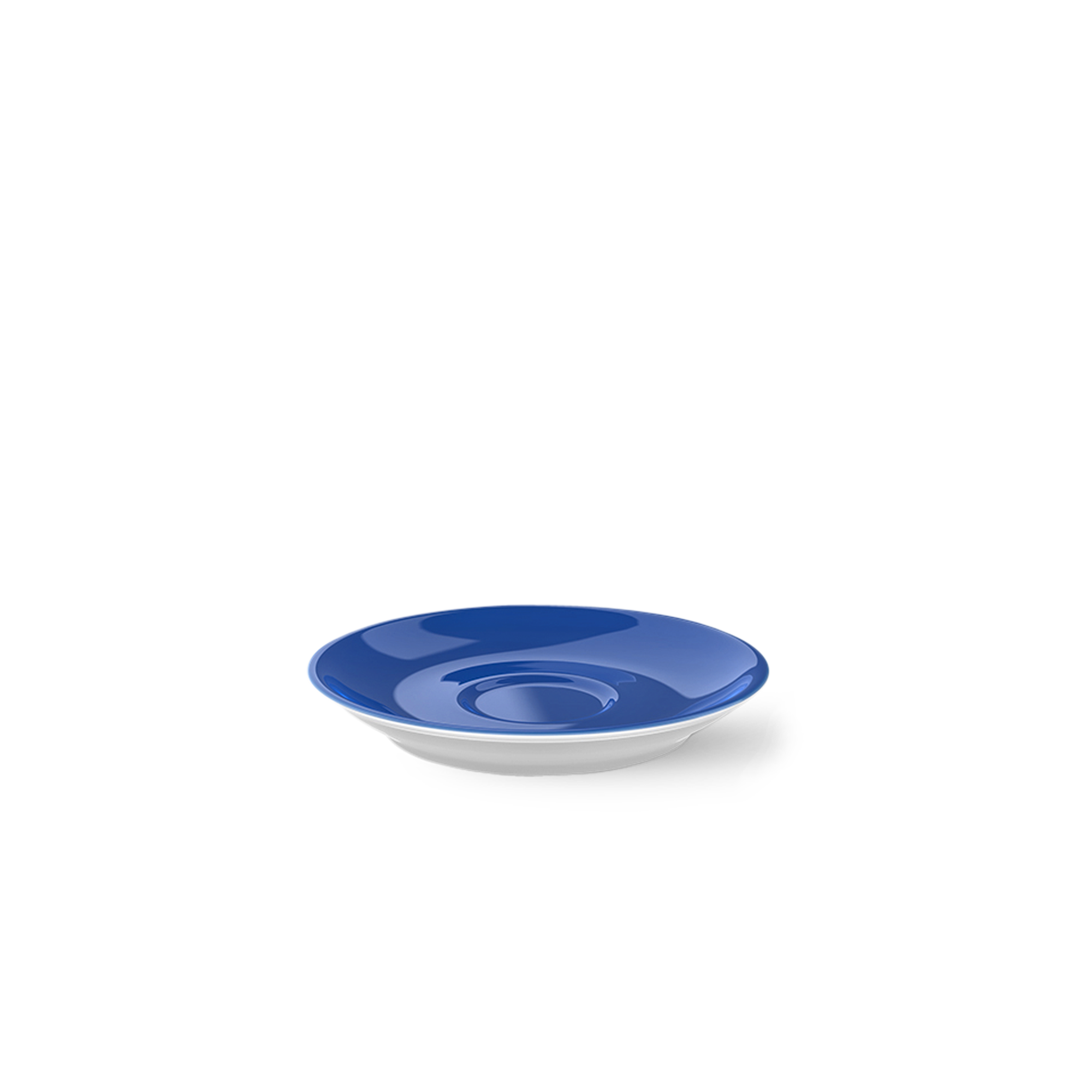 Espresso Untertasse Classico 12 cm Kornblume Solid ist auf dem Bild abgebildet. Die Untertasse ist rund und passend für eine klassische Espressotasse.
