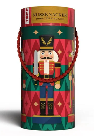 Dieses Bild zeigt das Weihnachtspuzzle: Nussknacker mit 1.000 Teilen. Das Puzzle zeigt ein festliches Nussknacker-Motiv.