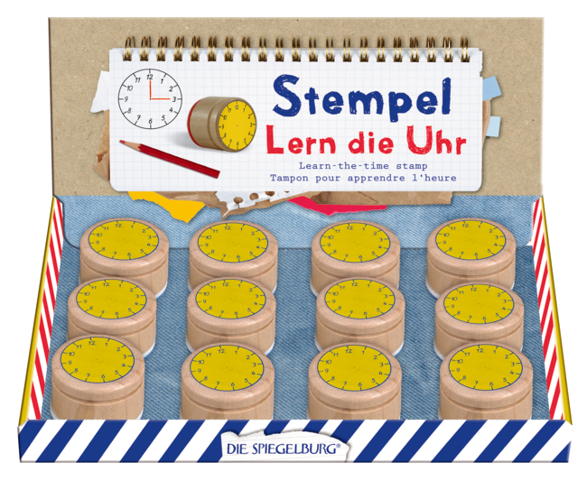 Produkt: Bunte Geschenke - Stempel: Lern die Uhr. Abbildung des Produkts aus einer anderen Perspektive.