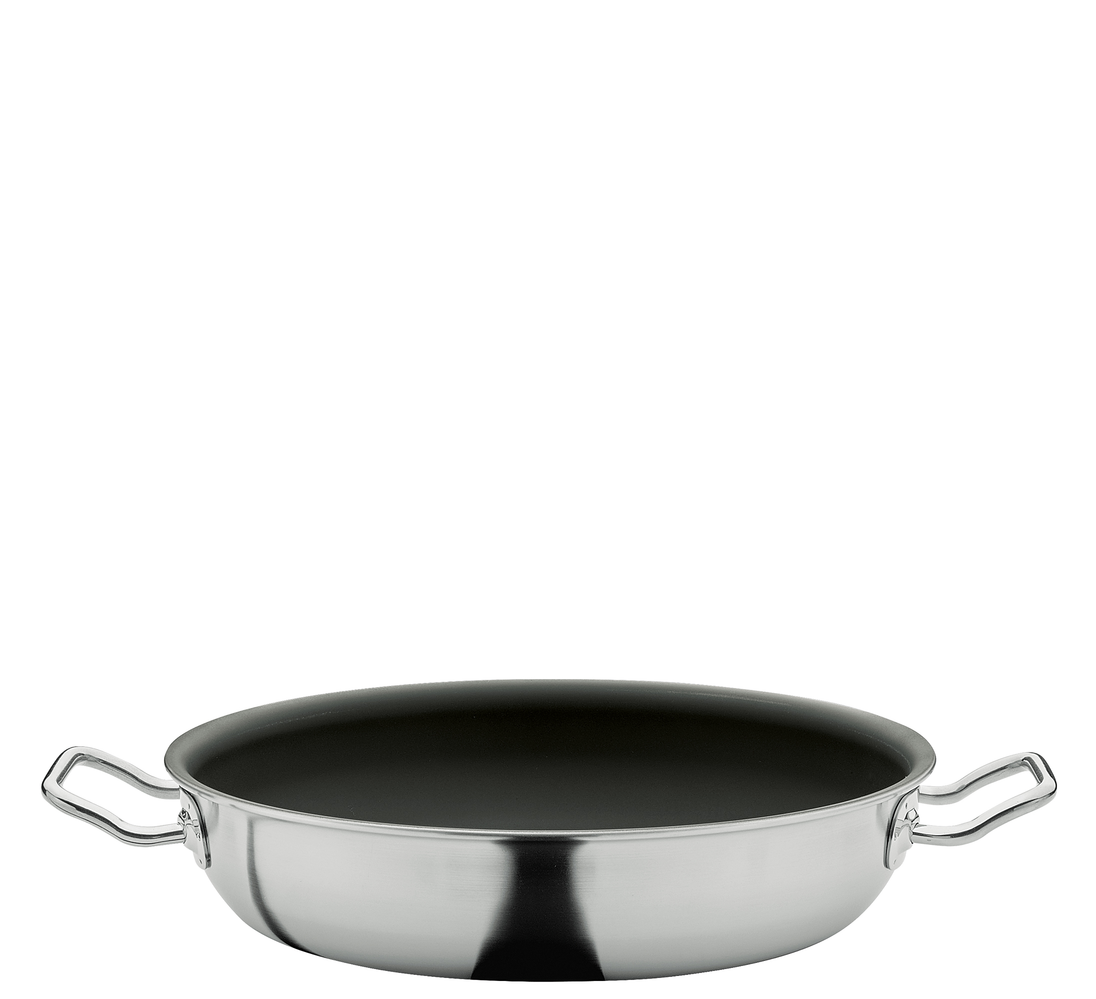 Die Servierpfanne XL Brigade Ultimate mit 28 cm Durchmesser wird dargestellt. Diese Pfanne eignet sich besonders gut zum Servieren und Kochen.