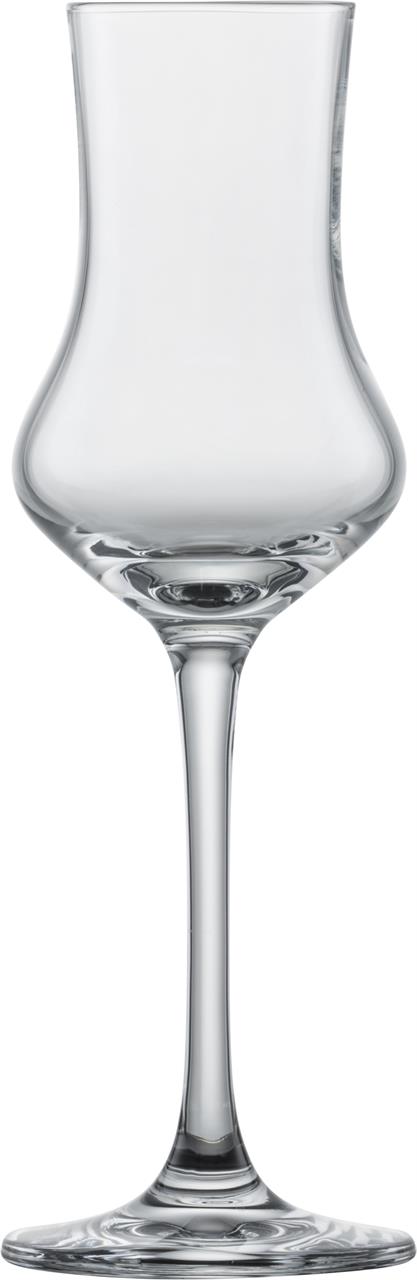 Das Bild zeigt ein elegantes Digestifglas aus dem "A 6er Digestif Set Classico". Das Glas hat einen langen Stiel und eine bauchige Form.