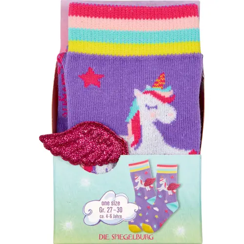 Einhorn-Paradies - Socken mit Flügeln (one size)