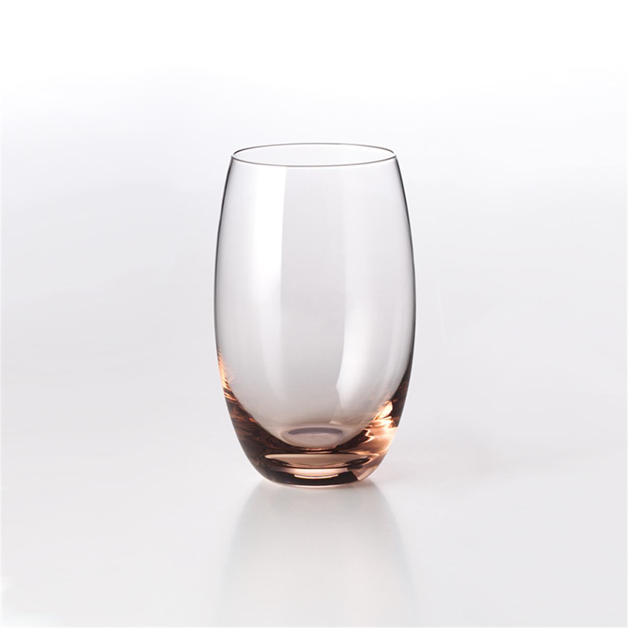 Das Bild zeigt ein Glas mit einem Fassungsvermögen von 0,40 Litern in der Farbe Rosé. Das Glas hat eine schlichte, elegante Form und einen dezenten Farbton.