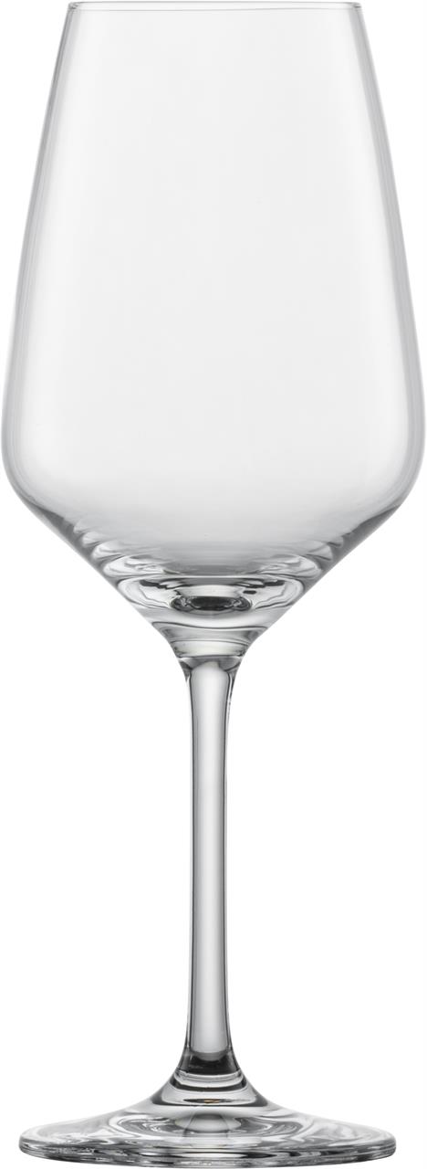 Das Bild zeigt ein elegantes Weißweinglas mit tulpenförmigem Kelch. Es ist Teil des Produkts "4er Weißwein Tulip 0".