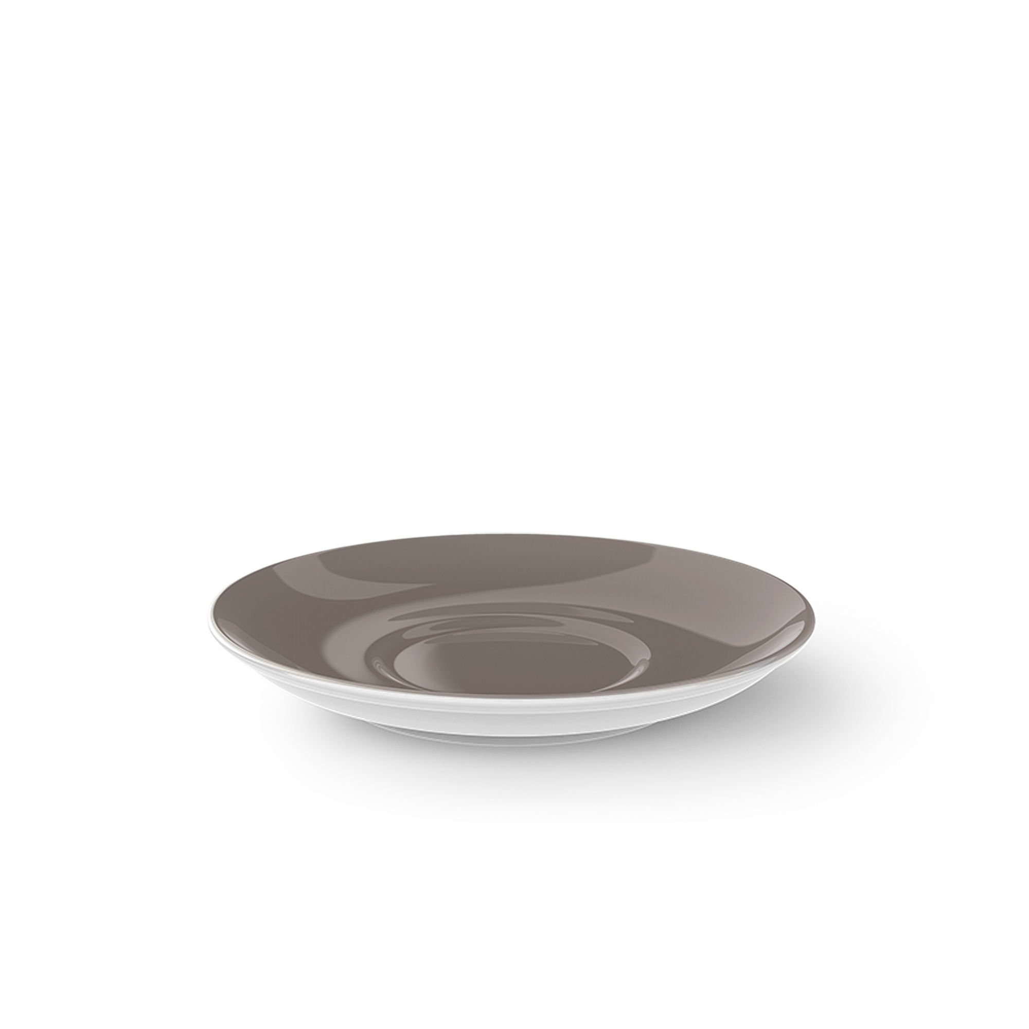 Abgebildet ist die Kaffee Untertasse 14,5 cm Kiesel Solid Color. Die Untertasse ergänzt das Geschirrset im schlichten Kiesel-Look.