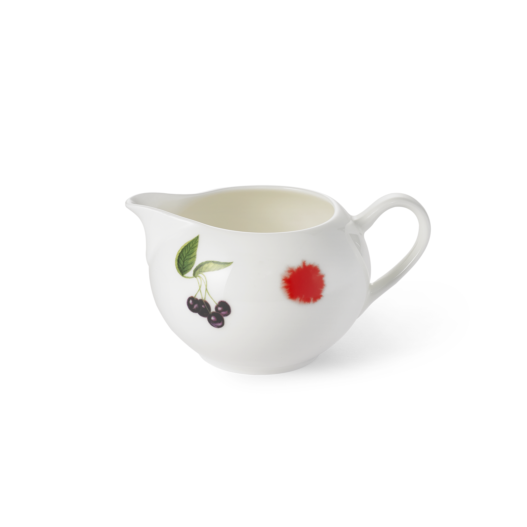 Zu sehen ist ein Gießer mit 0,30 l Volumen aus der Wunderland Fine Bone China Kollektion. Das Stück besteht aus edlem Fine Bone China Porzellan.