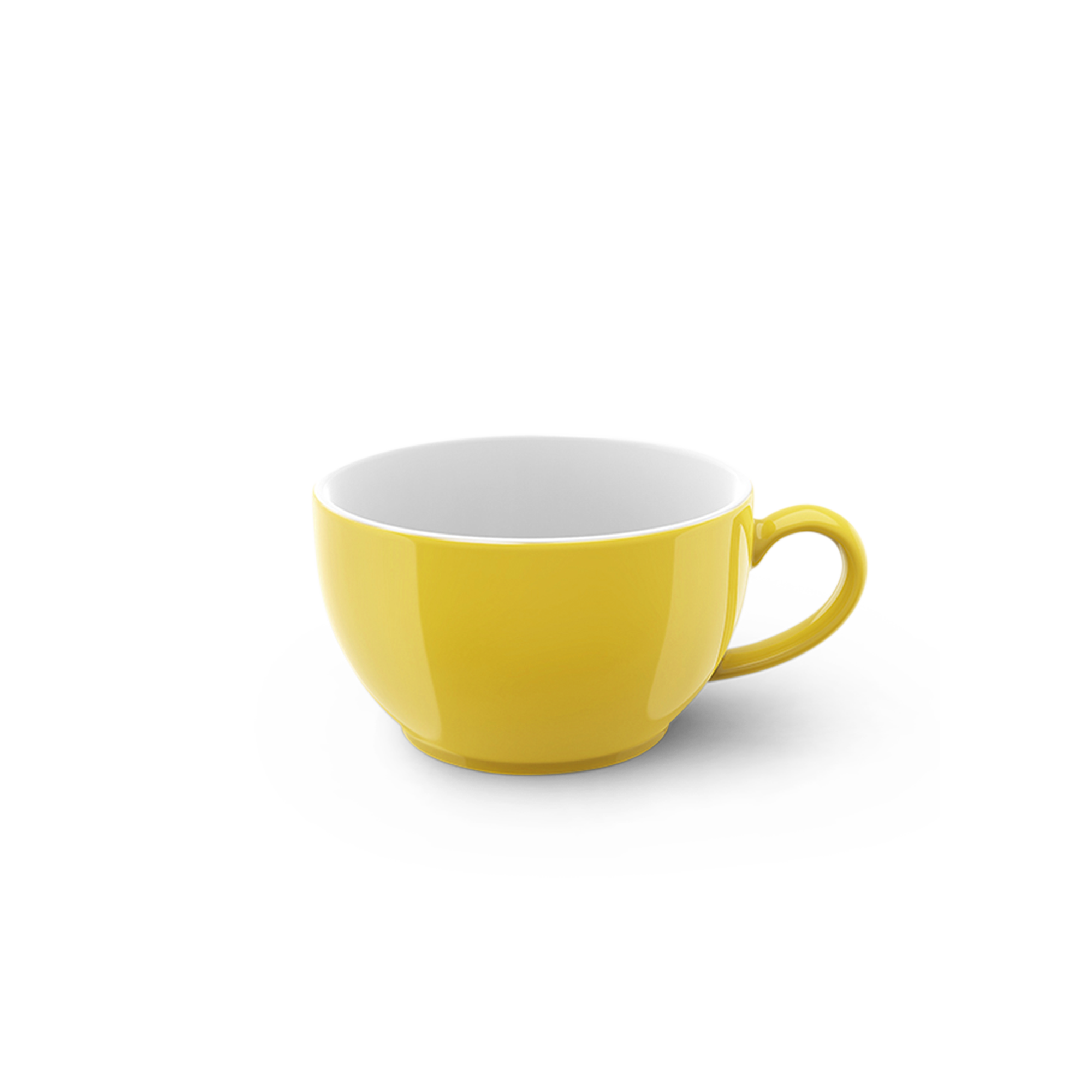 Hier sehen Sie die Kaffee Obertasse mit 0,25 l Fassungsvermögen in Sonnengelb Solid Color. Die Tasse hat ein elegantes, modernes Design.