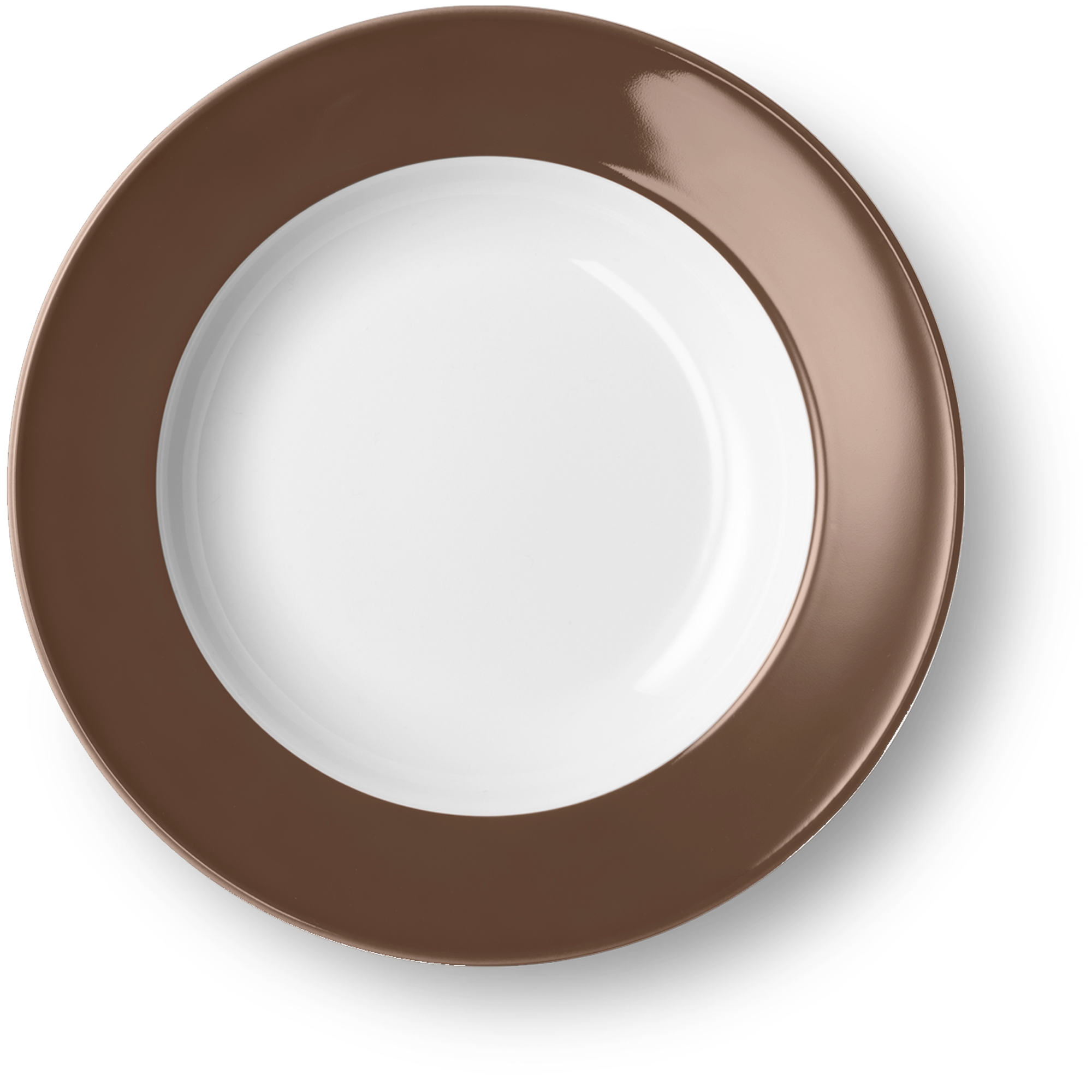Tiefer Teller mit Fahne, 23 cm, in der Farbe Chocolate Solid Color. Dieser Teller eignet sich perfekt für Suppen oder Eintöpfe.